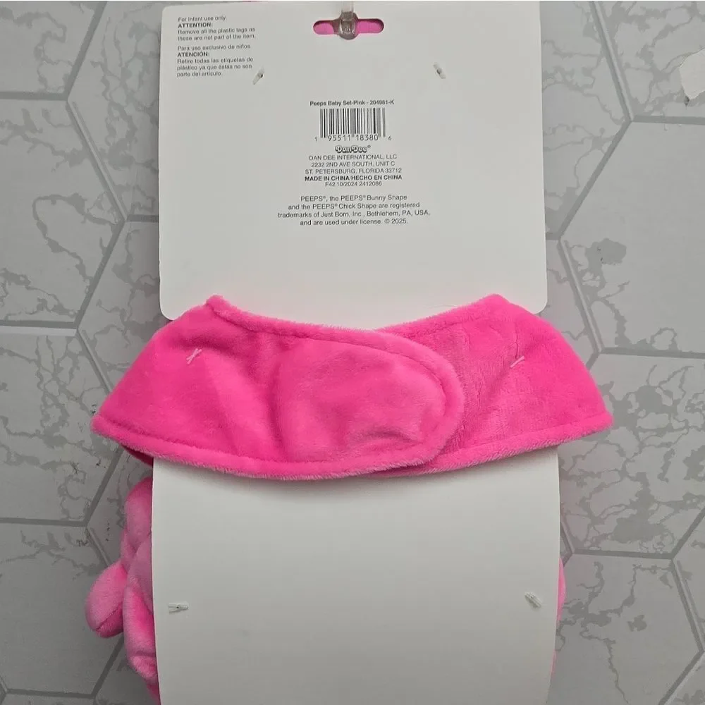 New pink Peeps Baby girl Set Includes Hat, Bib, Booties Easter Bunny PEPPIN CUTE